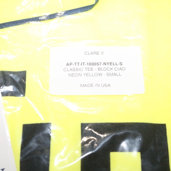 SOLD! ❤️ Clare V. Ciao Classic Tee in Neon Yellow - Picture 6 of 15